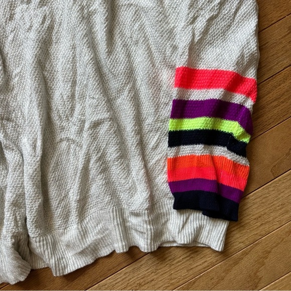 Lisa Todd Lightweight Knit Rainbow Stripe Accent Sweater Womens 2X Cotton - Picture 2 of 6
